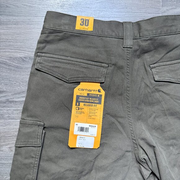 *NEW Carhartt Men's Rugged Flex Canvas Cargo Work Shorts - Brown - Picture 5 of 8